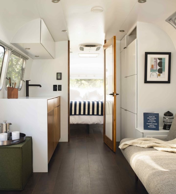 Cape Cod Airstream Bedroom and Galley