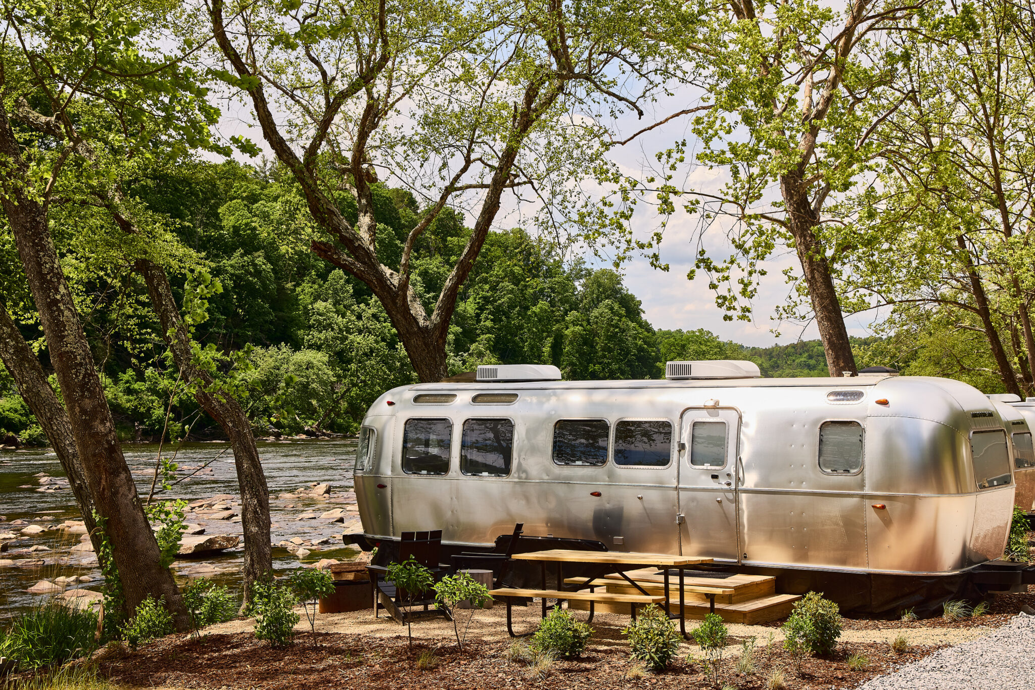AutoCamp Asheville Vista Riverfront Airstream View