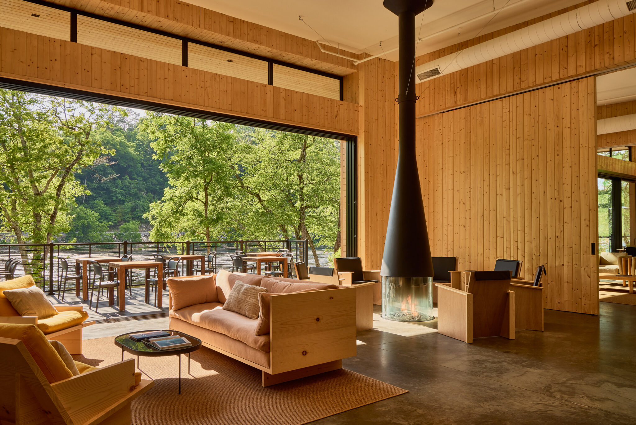 autocamp asheville clubhouse indoor main space spring summer