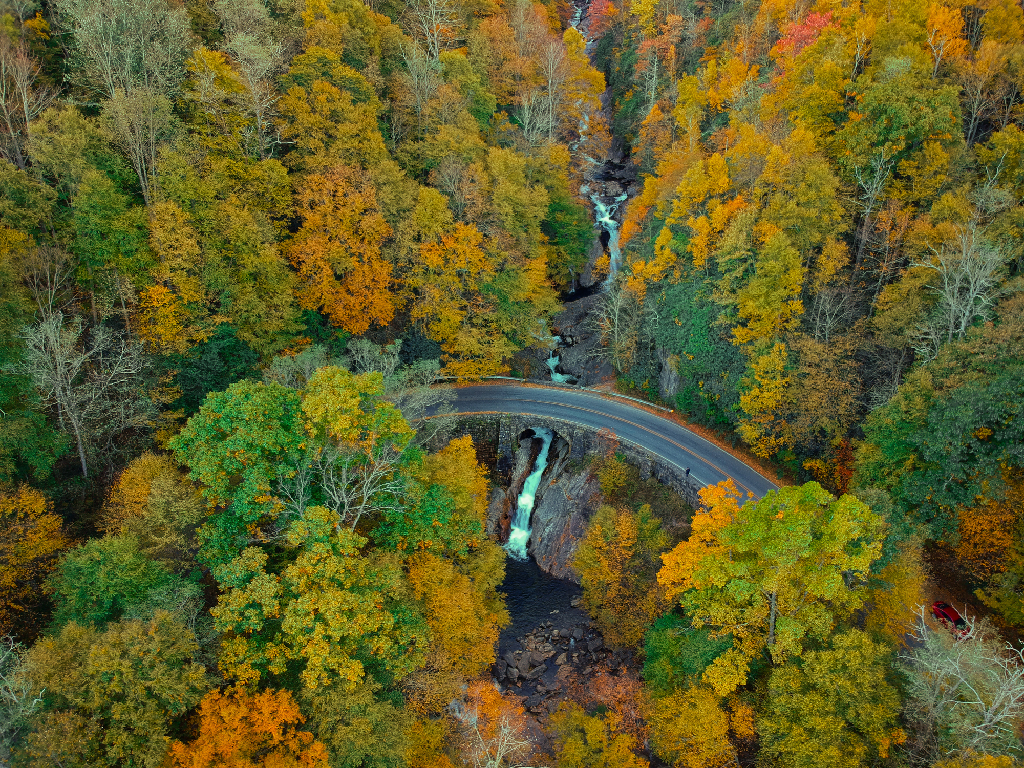 Mountain and road view in Asheville