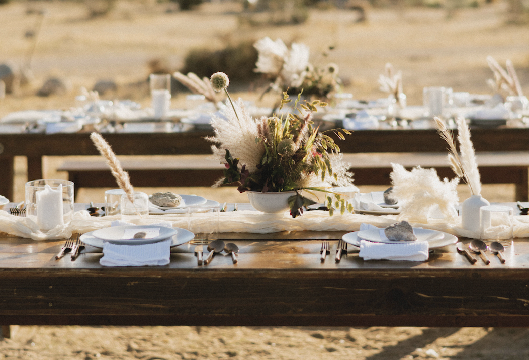 ACJT - Outdoor dining table setting with decor for wedding