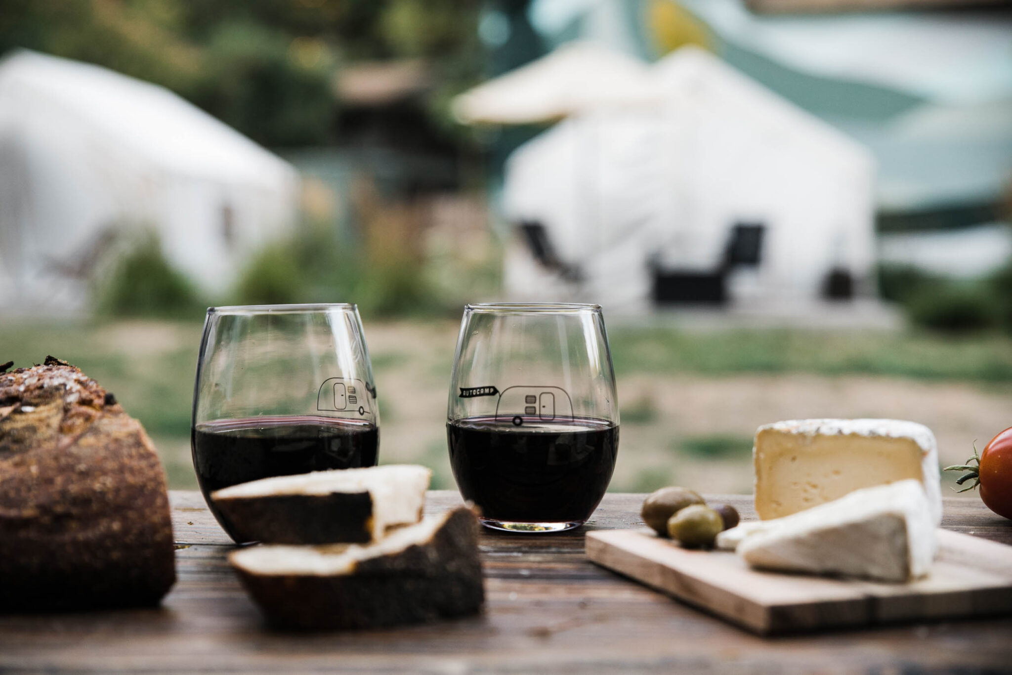 wine and cheese at AutoCamp Russian River