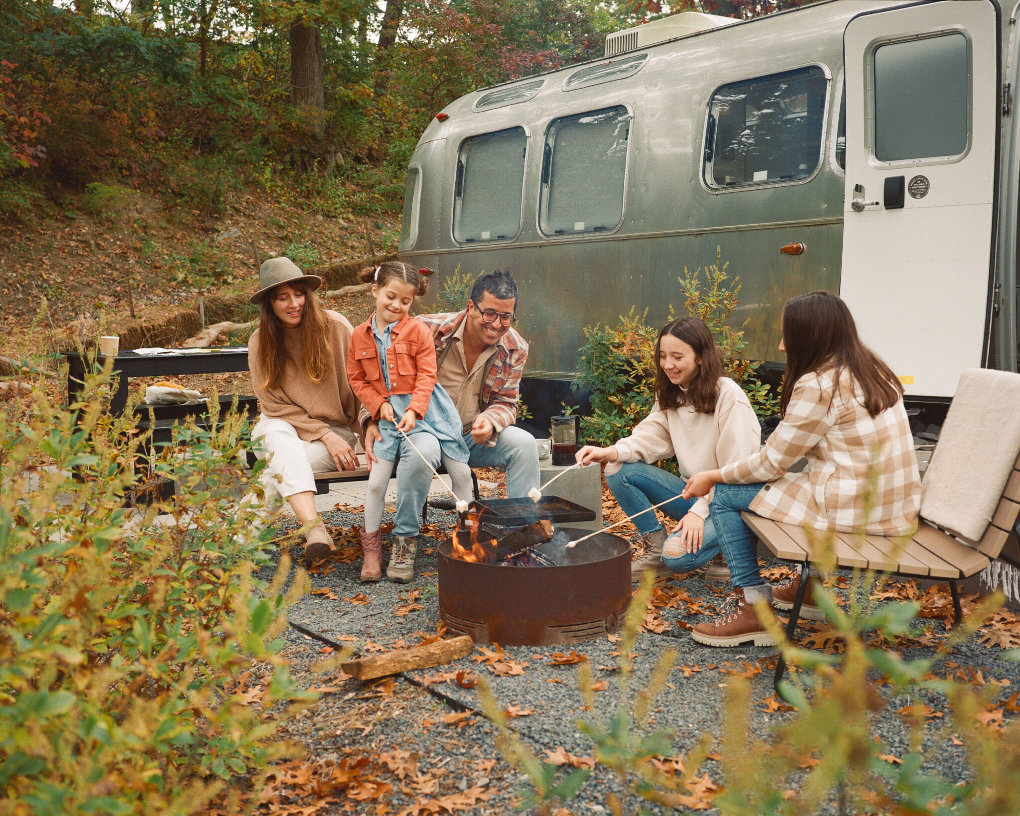 Camp Fire outside of Airstream