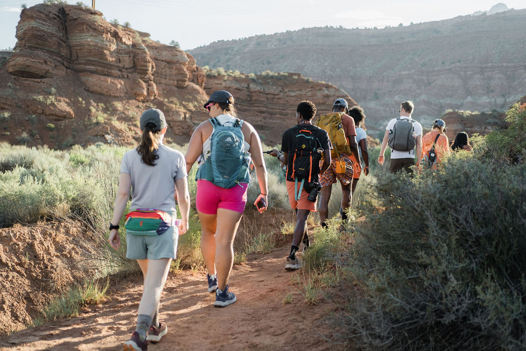 A group hiking in Zion National Park