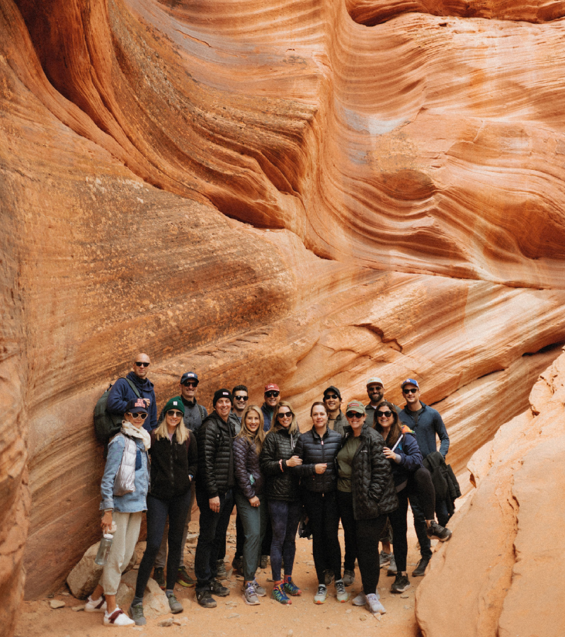 Group hiking in Zion