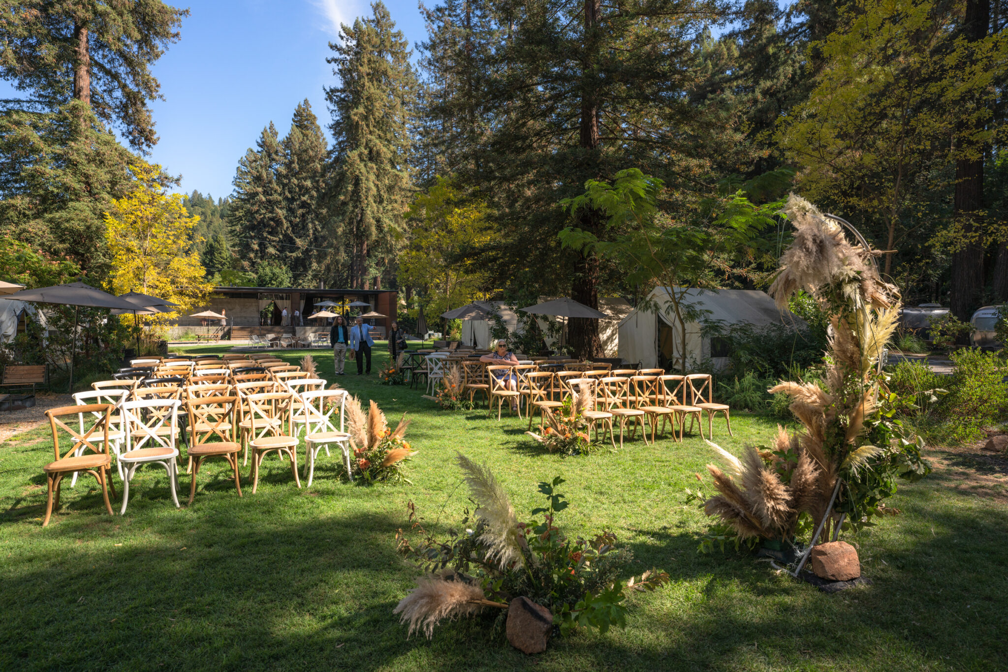 Outdoor wedding venue area at Autocamp Russian River