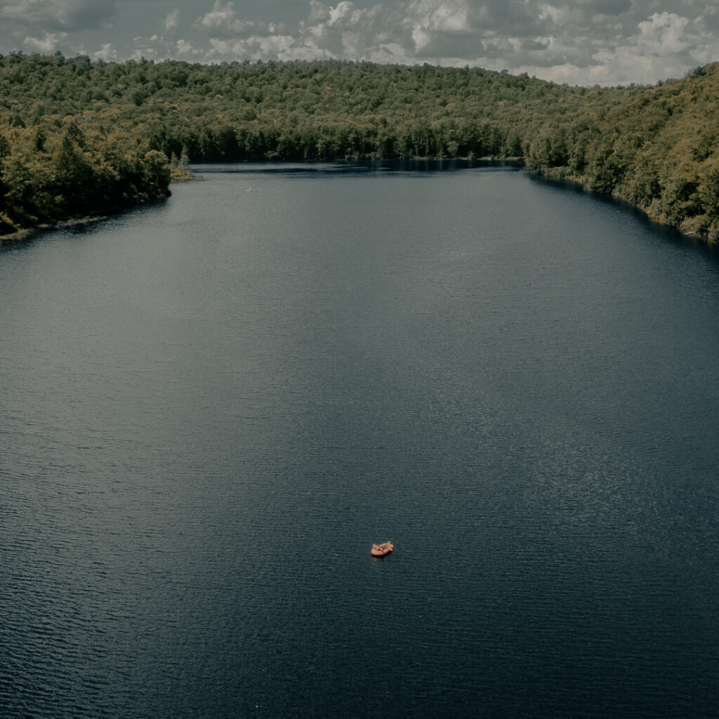 Lake in the catskills mountains