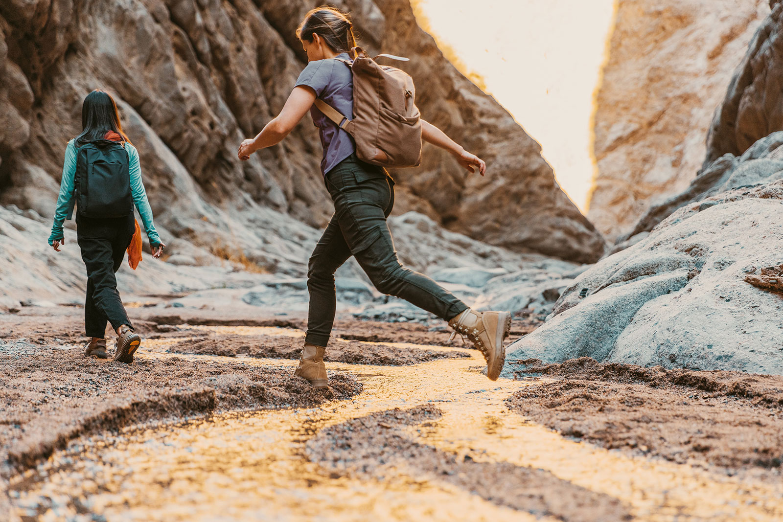Two women hiking